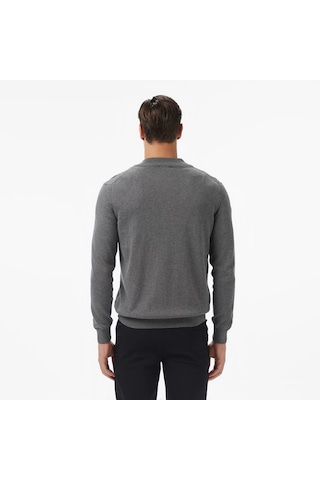 Nautica Erkek Gri Classic Fit Kazak Düz S57104t Gri