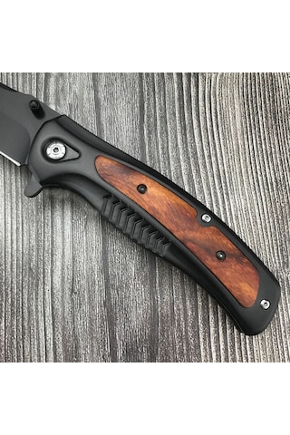 Sog Kişiye Özel Serisi Ahşap Saplı Kamp Outdoor Çakı Bıçak Siyah