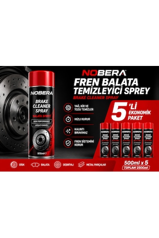 Nobera Fren Balata Temizleyici Sprey 500 Ml X 5 Adet