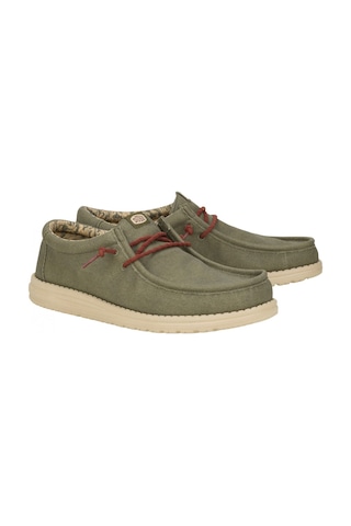 Oxford Klasik Erkek Hd.41873-337 Hey Dude Wally Waxed Canvas Olive Siyah