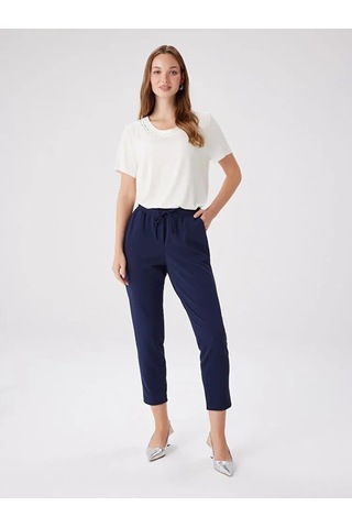 Faik Sönmez Comfort Fit Krep Örme Kadın Pantolon Bw27pnt002 Lacivert