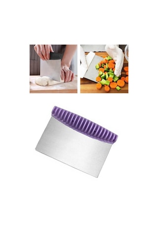 Flosoft Metal Spatula Hamur Kesici Doğrayıcı Kazıyıcı, Sebze Meyve Dilimleyici Paslanmaz Metal