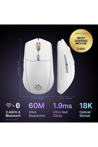 Steelseries Rival 3 Wireless Gen 2 Oyuncu Faresi 2.4ghz Ve Blue 23469348