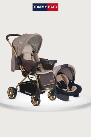 Tommybaby TB-980 Gold Travel Sistem Bebek Arabası Puset Füme