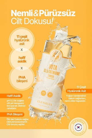 Elensılıa Glutatyon İçeren Aydınlatıcı ve Nemlendirici Tonik Elensilia Glutathione Toner 500ml büyük boy
