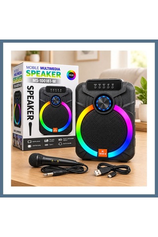 Buradabulabilirsin 10" Karaoke Bluetooth Hoparlör Mikrofonlu, Şarjlı, Rgb Bbz