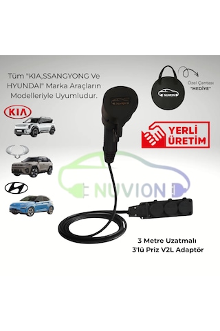 V2l 3lü Elektrikli Araç Şarj Kablosu-kıa/hyundaı/ssanyong Uyumlu Elektrikli Araç V2l Şarj Kablosu-kıa / Hyundaı / Ssangyong Uyumlu