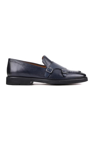 Shoetyle - Lacivert Deri Tokalı Erkek Klasik Ayakkabı 250-2750-864-lacivert