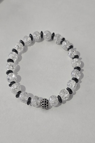 8 Mm Zirkon Taşı, Hematit, Necef Doğaltaş Bileklik Şeffaf