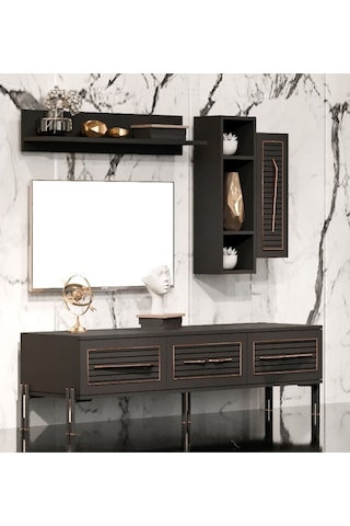 Tocco-platin Modern Kitaplıklı Tv Ünitesi