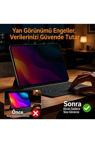 Casper Pad M10 Pro İle Uyumlu Hayalet Ekran Koruyucu 12.2 İnç Yandan Görünmeyen Anti-spy Gizlilik Privacy Koruması, 9h Nano Kırılmaz Esnek Cam, Parlama Ve Parmak İzi Önleyici