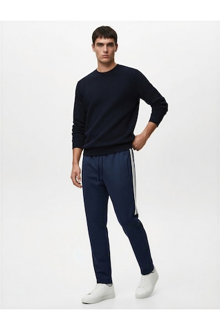 Koton Beli Bağcıklı Cepli Biyeli Spor Jogger Eşofman Altı Lacivert 6wam40118nk