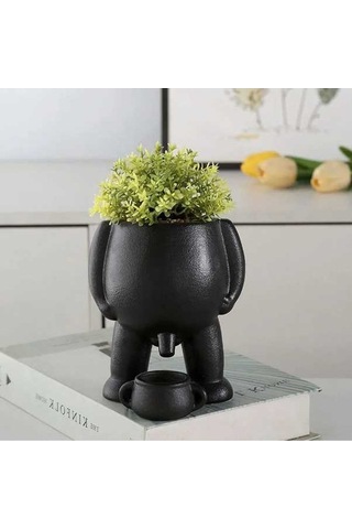 Pazly Eğlenceli Çiş Yapan Seramik Saksı - 19cm Bitki Yetiştirici