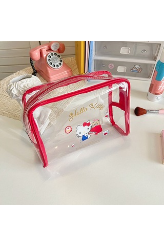Tuomeng Hello Kitty Şeffaf Makyaj Çantası