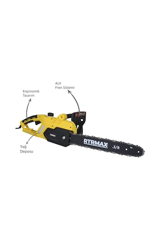 Rtrmax RTM9040 Elektrikli Ağaç Kesme Motoru 2000 W 40 cm Pala
