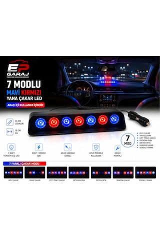 Üniversal Bütün Araçlara Uyumlu S6 / S7 Hıgh Power Mavi Kırmızı Led Çakar 0