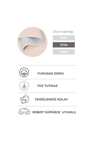 Lexus İnci Rengi Premium Halı & Yolluk Özel Kaymaz Tabanlı Yıkanabilir Tozumaz Modern Ekru