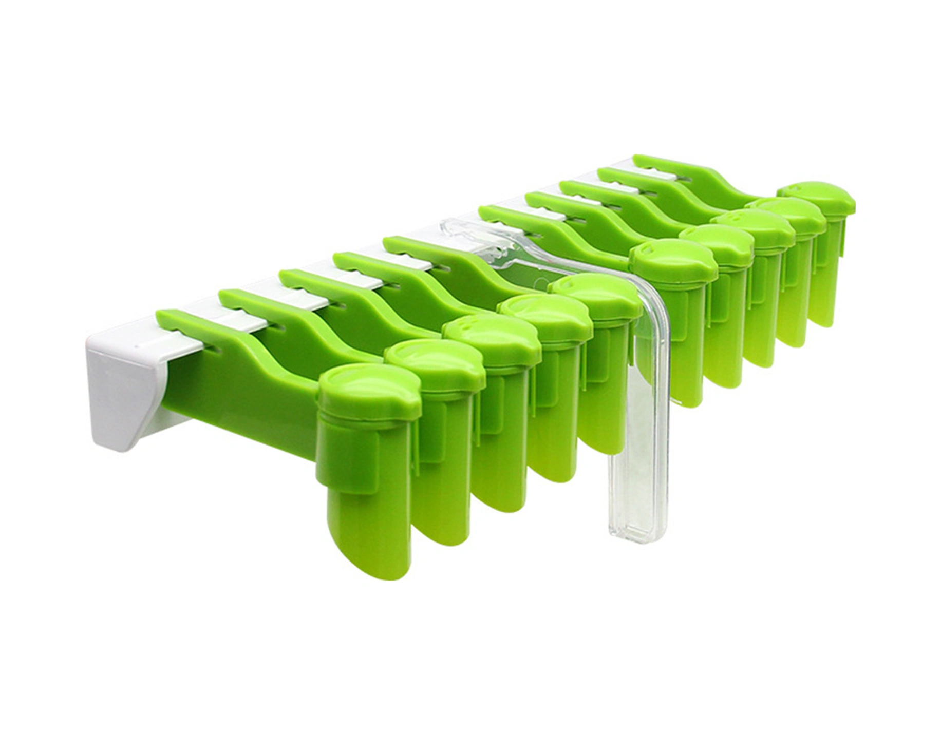 Youtek Duvar Montajlı Yeşil Baharat Çantası Depolama Rafı - 10 Delikli, Delik Açmadan, 3 Farklı Ebatlı Süzgeç Açıklarıyla Pratik Baharat Düzenleyici Yeşil