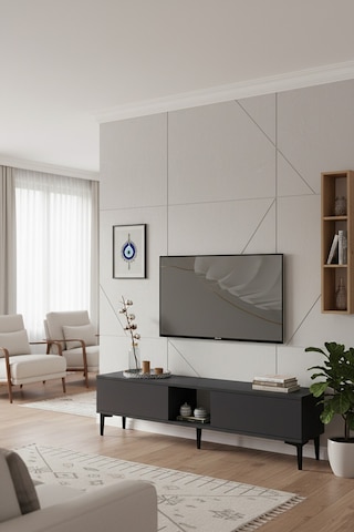 Tsa1599a Aplos Tv Stand, Tv Sehpası Antrasit 150cm