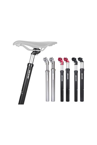 Jeehugo Mountain Bike Hidrolik Tamponlu Oturma Çubuğu, 27.2mm, Yüksek Mukavemetli Alüminyum, 42/50mm Seyahat Aralığı, Siyah-kırmızı Kırmızı