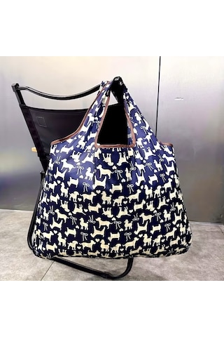 My Balli Store Büyük Boy Alışveriş Ve Pazar Çantası, Dayanıklı Polyester Omuz Tote Çanta Köpek Baskılı