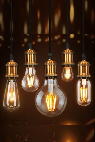 Rustik Led Ampül E27 Duy G95 4w Bal Cam Sarı Işık Tasarruflu Deko