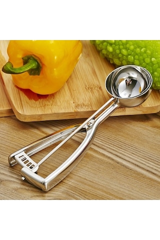 Dancemonkey Cbtx Paslanmaz Çelik Dondurma Kaşığı, 50mm, Meyve Ve Süt Kaşığı Gümüş