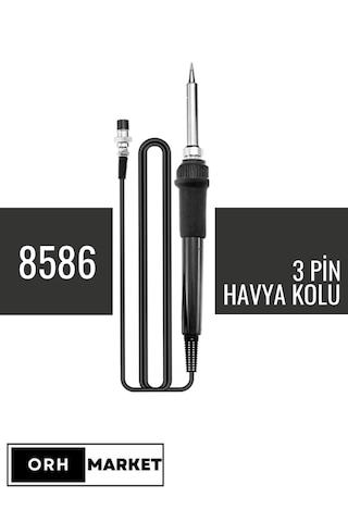 8586 İstasyon Uyumlu Havya Lehimleme Kolu – 3 Dişi Pinli, Dayanıklı Yedek Kablo Kol