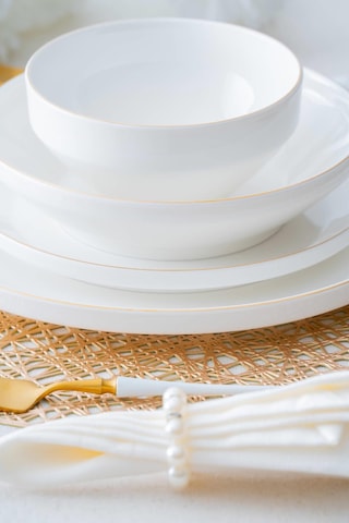 Acar Golden Rise 6 Kişilik 24 Parça Porselen Yemek Takımı