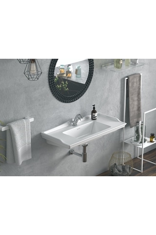 Turkuaz Seramik Cerastyle Kapadokya 100x48 cm Etajerli Lavabo