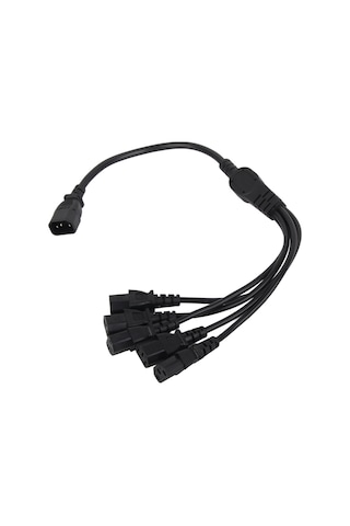 Fosenze C14 Erkekden 5 C13 Dişe Güç Dağıtıcı Kablosu - 10a 250v, 0.5m Uzunluk, Pvc Malzeme, Bilgisayar/monitör Uyumlu, Kablolu Karmaşıklığı Azaltır