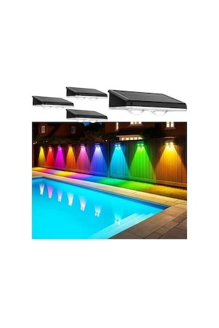 Trendooze 4 Paket Güneş Enerjili Rgb Dış Mekan Rv Çit Lambası Renkli Dekoratif Aydınlatma