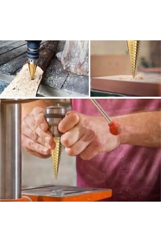 Buffer 3 Parça Kademeli Matkap Ucu Paslanmaz Uç Alüminyum Sac D