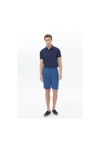 Kip Mavi Dokuma Casual Bermuda Çok Renkli
