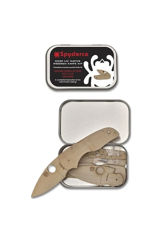 Spyderco Wooden Kit C230 Lil Native Ahşap Kit Kamp Çakı Kahverengi