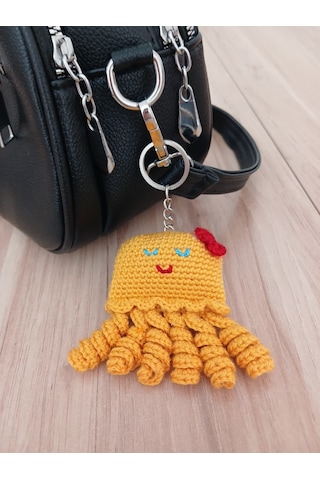 Örgü Amigurumi Ahtapot Anahtarlık
