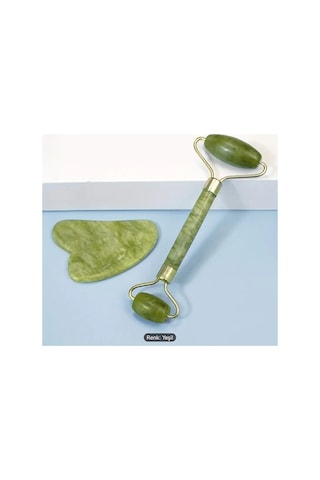 Donguan 1 Adet Güzellik Jade Taşı + Gua Sha Rulosu, Masaj Seti Diğer