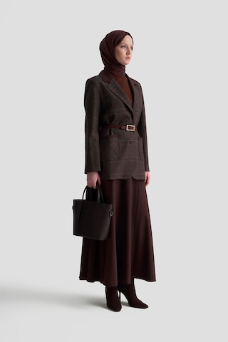 Armine Ekose Desenli Blazer Takım 25kd1704 Acı Kahve Acı Kahverengi