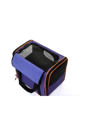 Brave Paws Sp Kedi Köpek Taşıma Çantası Kare Model Yırtılmaz Plastik Fileli Mor