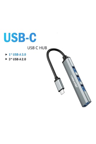 Lemorele 4'in 1'i Hub Çoklayıcı Type-c Girişli 4 Port 3.0 480mbps