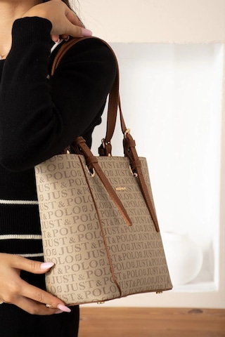 Just Polo Şık Ve Lüks Tasarım El Ve Omuz Çantası Yeni Sezon Ebat :boy: 25 En : 35 Cm Vizon - Taba