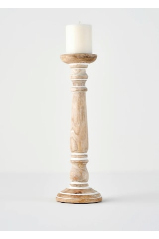 Bella Maison Dora Mango Ağacı Şamdan Naturel 12x12x38 Cm Naturel
