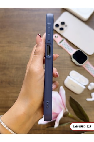 Samsung Galaxy S25 Uyumlu Kamera Korumalı Darbeye Dayanıklı Renk Atmayan Keep Silikon Kılıf Lacivert
