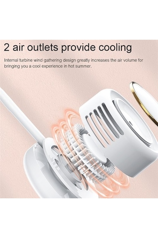Boyun Fanı Taşınabilir Usb Şarj Edilebilir Sessiz Spor Neckfans Beyaz Wkh12n Beyaz
