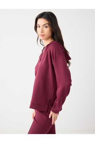Jimmy Key Jimmy Key Bordo Uzun Kollu Kapüşonlu Örme Sweatshirt 5ww235917562