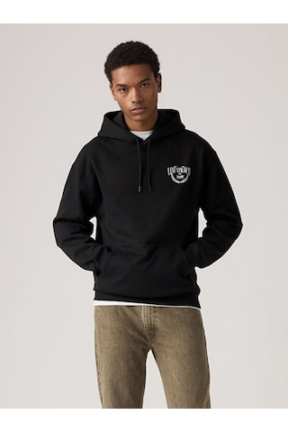Levi's Erkek Relaxed Graphic Crewneck Kapüşonlu Sweatshirt - 3847904260 Siyah