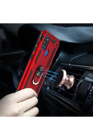 Samsung Uyumlu Galaxy M31S Yüzüklü Standli Vega Kilif Ekran Koruyucu 510435718