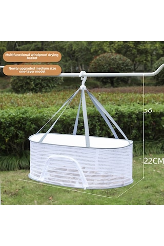 Hangfox Evde Sebze-balık Kurutucu Kafes: Koniksin Koruma, Katlanabilir, Balkon Uygun, 40x60cm Orta Boy Tek Katlı Çok Amaçlı Kurutma Ağı