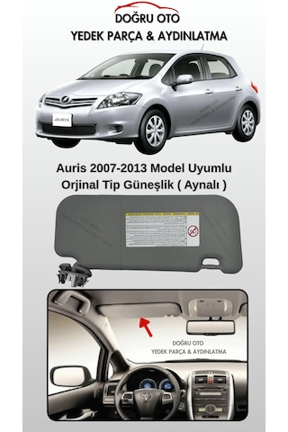Toyota Auris Sol Güneşlik  Tip Gri Elektirkli Aynalı 2007-2013