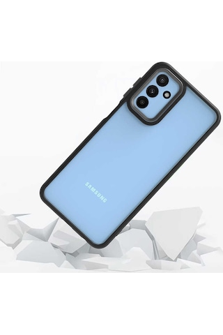Zore Samsung Galaxy Uyumlu M23 Kılıf Omsy Flora Kapak - Siyah